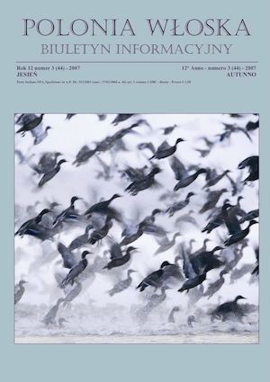Rok 12 numer 3 (44) - 2007 JESIEŃ 12° Anno - numero 3 (44) - 2007 AUTUNNO
