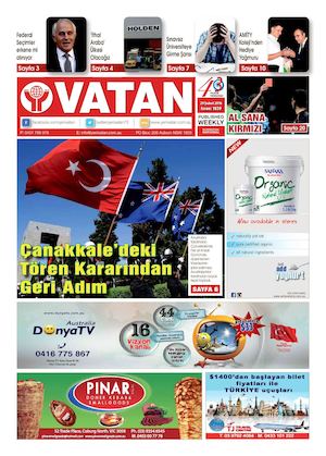 Yeni Vatan Turkish Newspaper Issue No: 1839