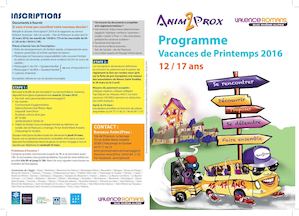 Programme Anim2prox Printemps 2016 Impression