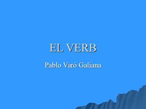 EL VERB: DIDÀCTICA DE LA LLENGUA VALENCIANA