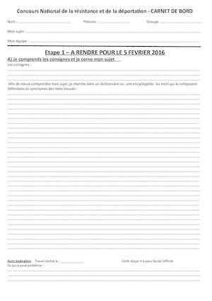 Carnet De Bord Concours De La Résistance (1)