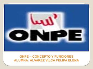 Onpe – Concepto Y Funciones