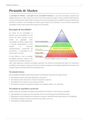 Pirámide De Maslow