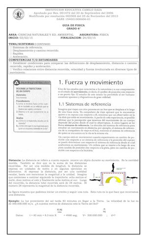 Guia De Desplazamiento 6°