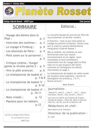 Planète Rosset N4 Février 2016