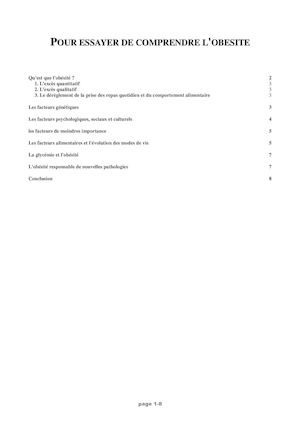 Exposé Comprendre L'obesite