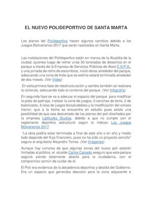 El Nuevo Polideportivo De Santa Marta