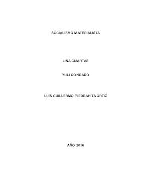Principales Representantes Del Socialismo Materialista