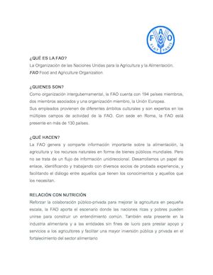¿Qué Es La Fao?
