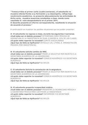 Estudio Del Caso - Reglamento Estudiantil