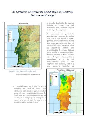 As variações existentes na distribuição dos Recursos Hídricos em Portugal
