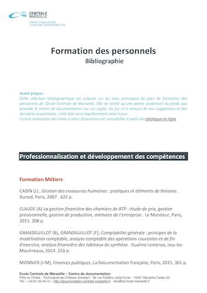 Bibliographie Formation du Personnel ECM