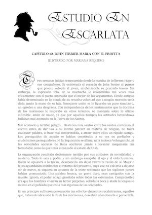 A. Conan Doyle, "Estudio en escarlata". Capítulo 10: "John Ferrier habla con el profeta", ilustrado por Laura Simón