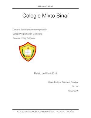 Proyecto De Word No 1