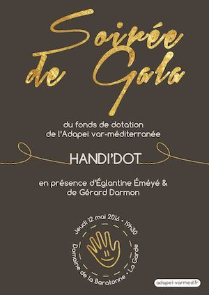 Caron d'invitation soirée de gala Handi'dot