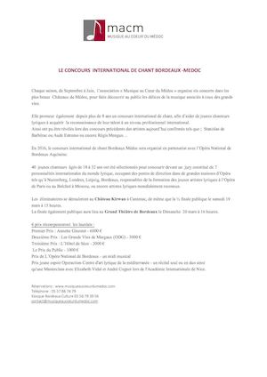 Le Concours International De Chant Bordeaux