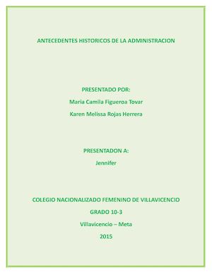 Acontecimientos Historicos De La Administracion