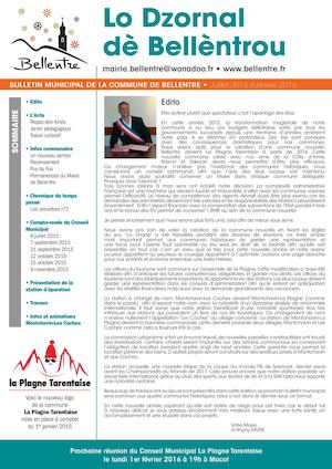 Bulletin Bellentre Juillet 2015 à Janvier 2016