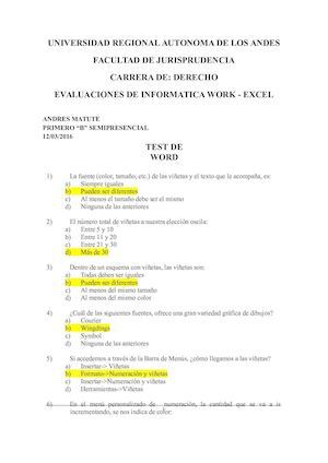 Evaluaciones Work Excel