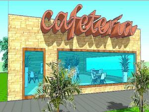 construcción de cafetería en sketchup