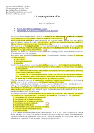 La Investigacion Accion Pdf ANALIZADA