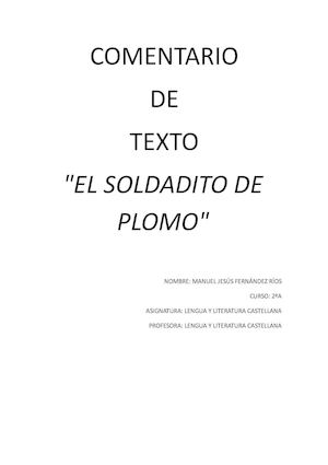 Comentaria de Texto "El Soldadito de Plomo"