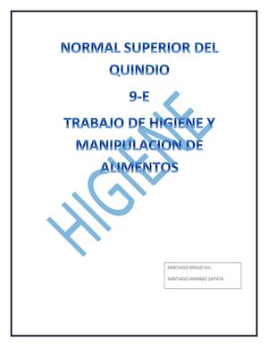 Higiene Y Manipulacion De Alimentos Pdf