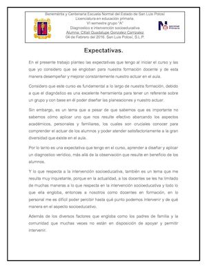 Expectativas del curso