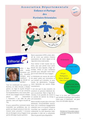 Magazine Enfance et Partage des Pyrénées Orientales janvier 2016