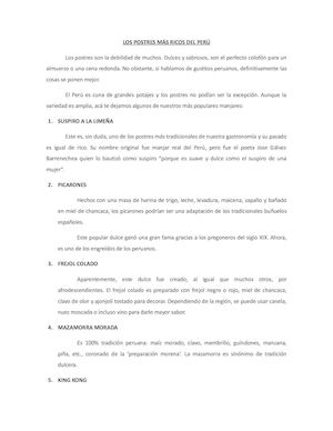 Los Postres Más Ricos Del Perú