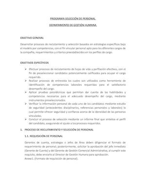 Programa De Seleccion