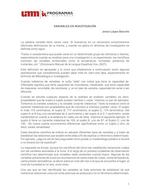 Lectura Variables En Investigacion Revision Final
