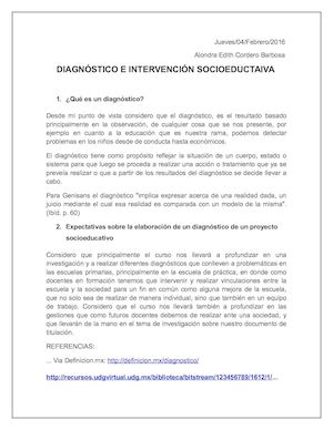 Diagnóstico Proyectos De Intervención