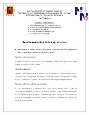 PREGUNTAS SOBRE PARADIGMAS