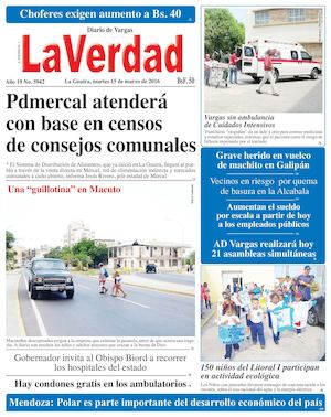 La Guaira, martes 15 de marzo de 2016 Año 19 Nº. 5942