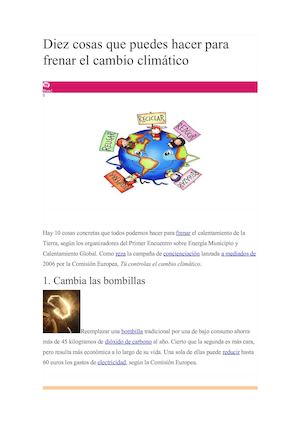 Diez Cosas Que Puedes Hacer Para Frenar El Cambio Climático