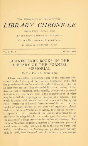 Library Chronicle Volume 3 Number 3