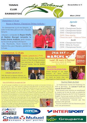 Newsletter TCR 1ère éDition