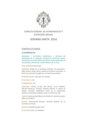 Programa Semana Santa 2016
