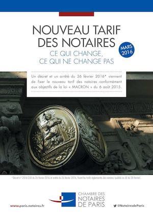 Nouveau Tarif Des Notaires (Mars 2016)
