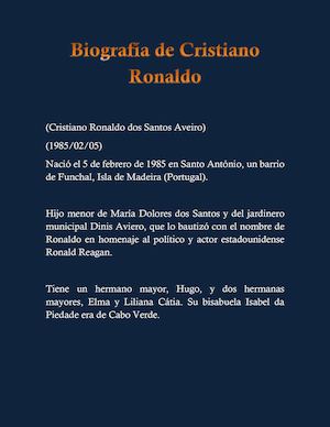 Biografía De Cristiano Ronaldo