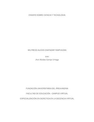 Ensayo Ciencia, Tecnologia y sociedad (CTS)