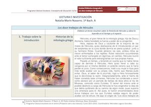Natalia Marín. Investigación. Trabajos Hércules Clásicos