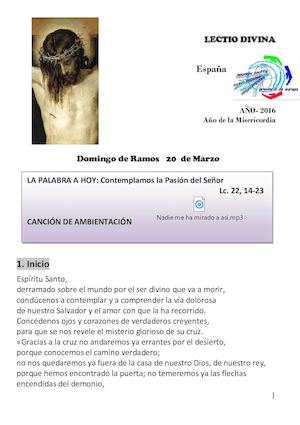 Lectio Divina:  domingo de Ramos