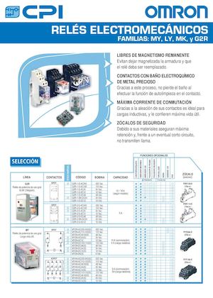 Hojas de Datos - Relés Electromecánicos Familias: MY, LY, MK y G2R