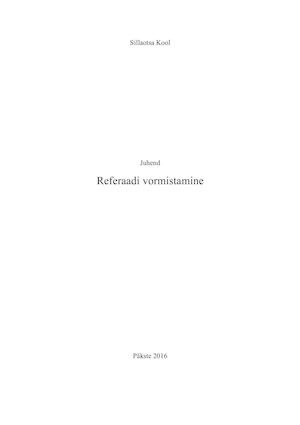 Referaadi  vormistamise juhend