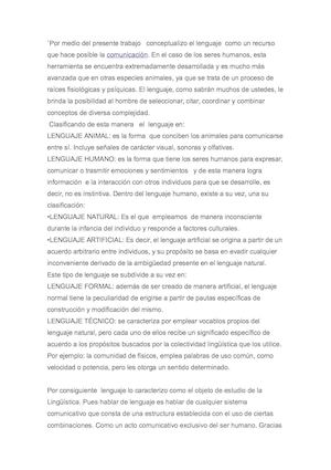 El Concepto De Lenguaje