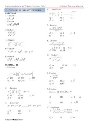 1 Potencia De Exponente Entero