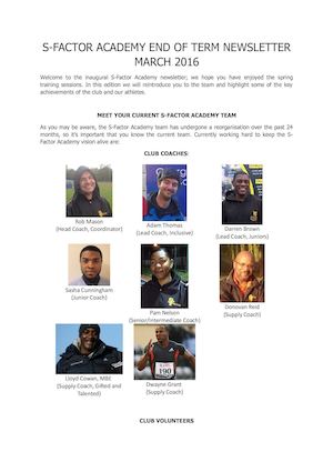 S Factor Academy Newsletter Easter
