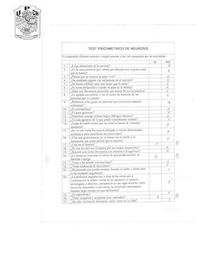Test Psicometrico De Neurosis